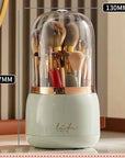 360° Rotating Makeup Brush Holder With Lid Luxury Cosmetic Organizer