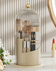 360° Rotating Makeup Brush Holder With Lid Luxury Cosmetic Organizer