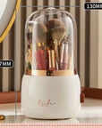 360° Rotating Makeup Brush Holder With Lid Luxury Cosmetic Organizer