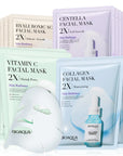 BIOAQUA Centella Collagen Sheet Masks (20pcs) Deep Hydration, Soothing Glow Boost