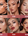 Nude Matte Lip Gloss Set 6 Velvet Shades, Waterproof & Long-Lasting