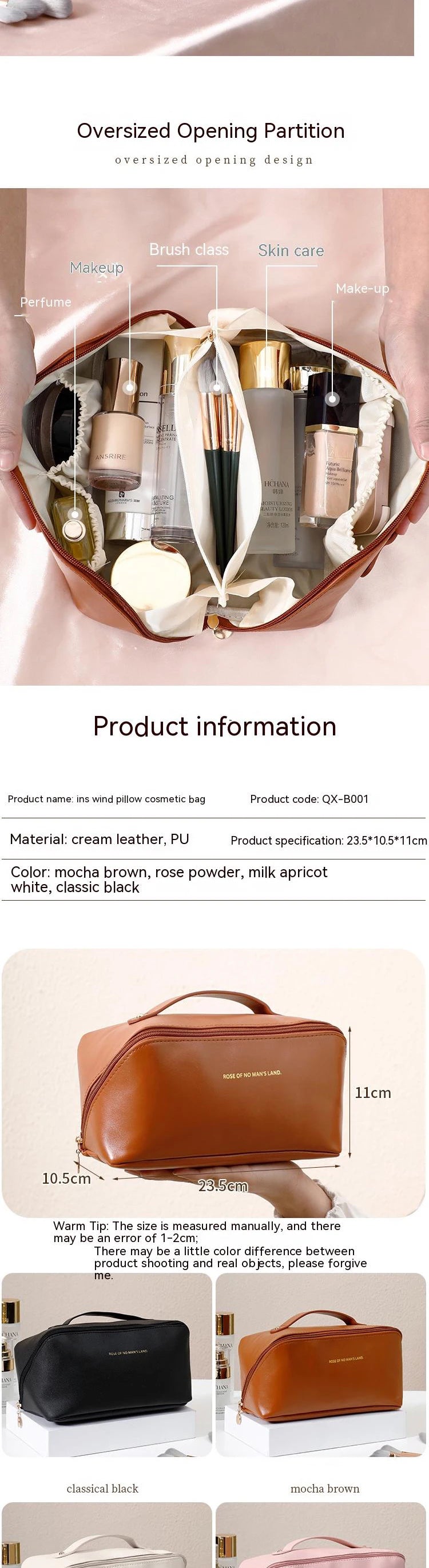 Cosmetic Storage Bag – Spacious &amp; Portable A stylish, high-capacity organizer for your cosmetics and toiletries, ideal for travel.