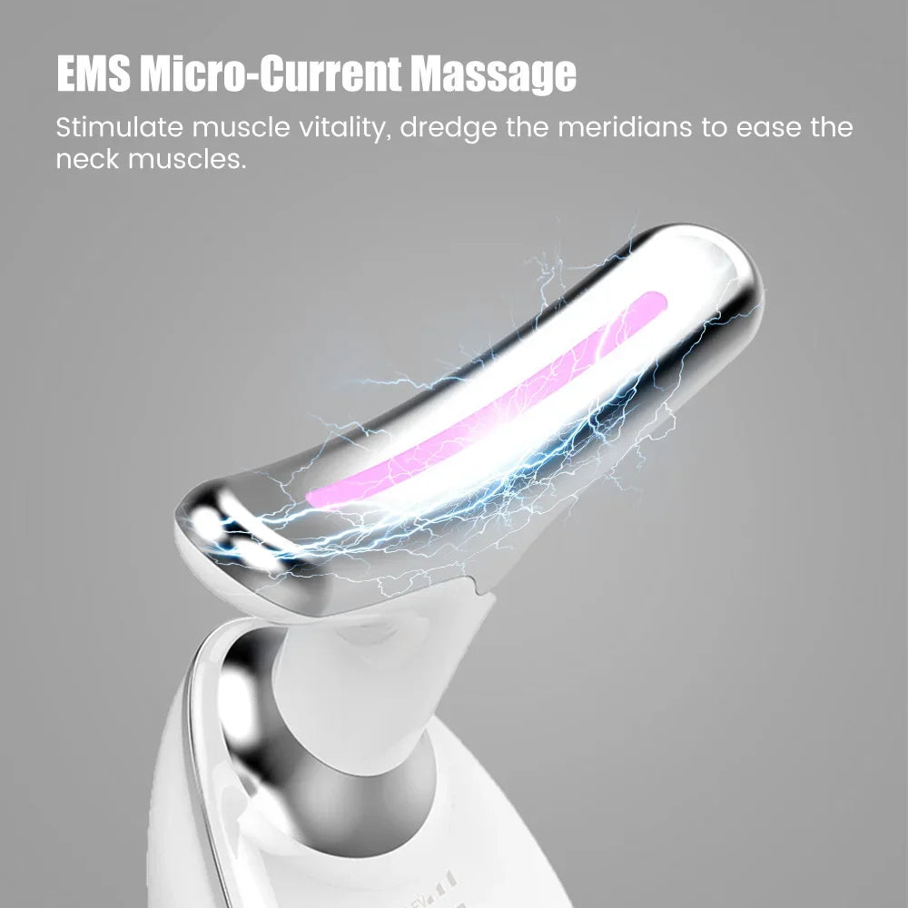 Face Neck Lift Beauty Device EMS Facial Massager LED Light