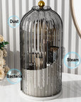 360° Rotating Makeup Brush Holder With Lid Luxury Cosmetic Organizer