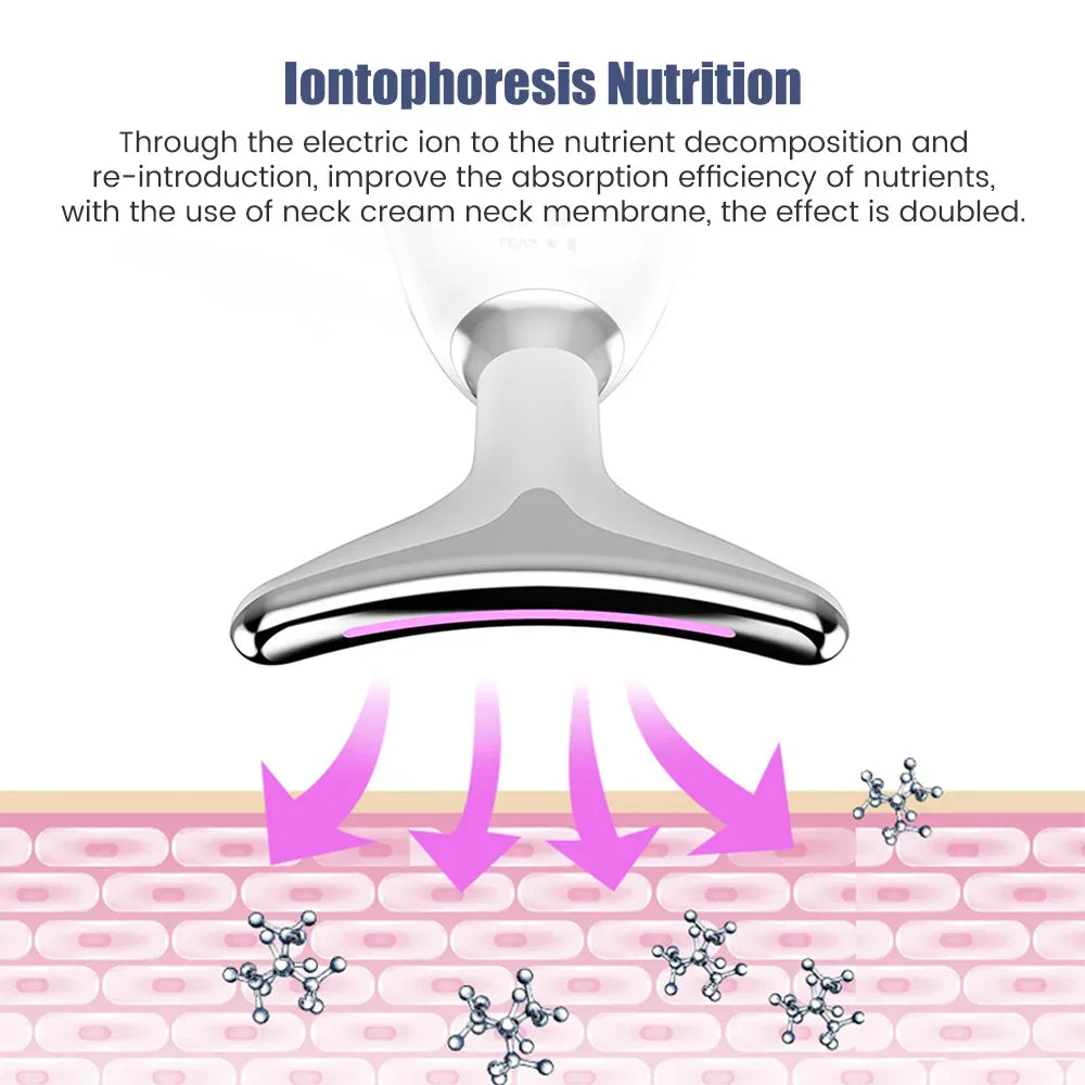 Face Neck Lift Beauty Device EMS Facial Massager LED Light