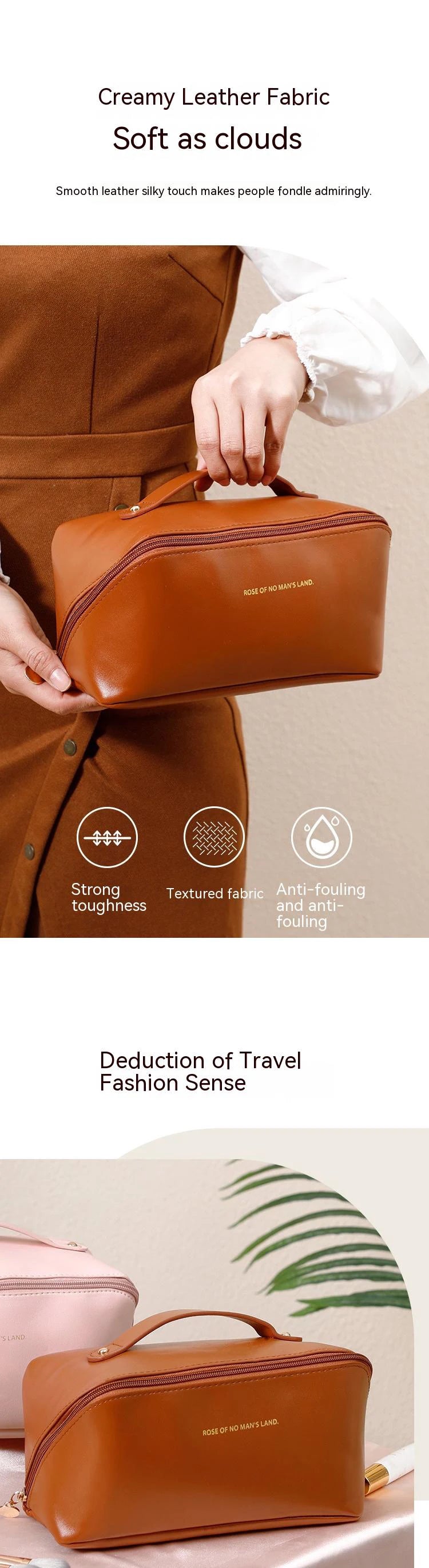 Cosmetic Storage Bag – Spacious &amp; Portable A stylish, high-capacity organizer for your cosmetics and toiletries, ideal for travel.