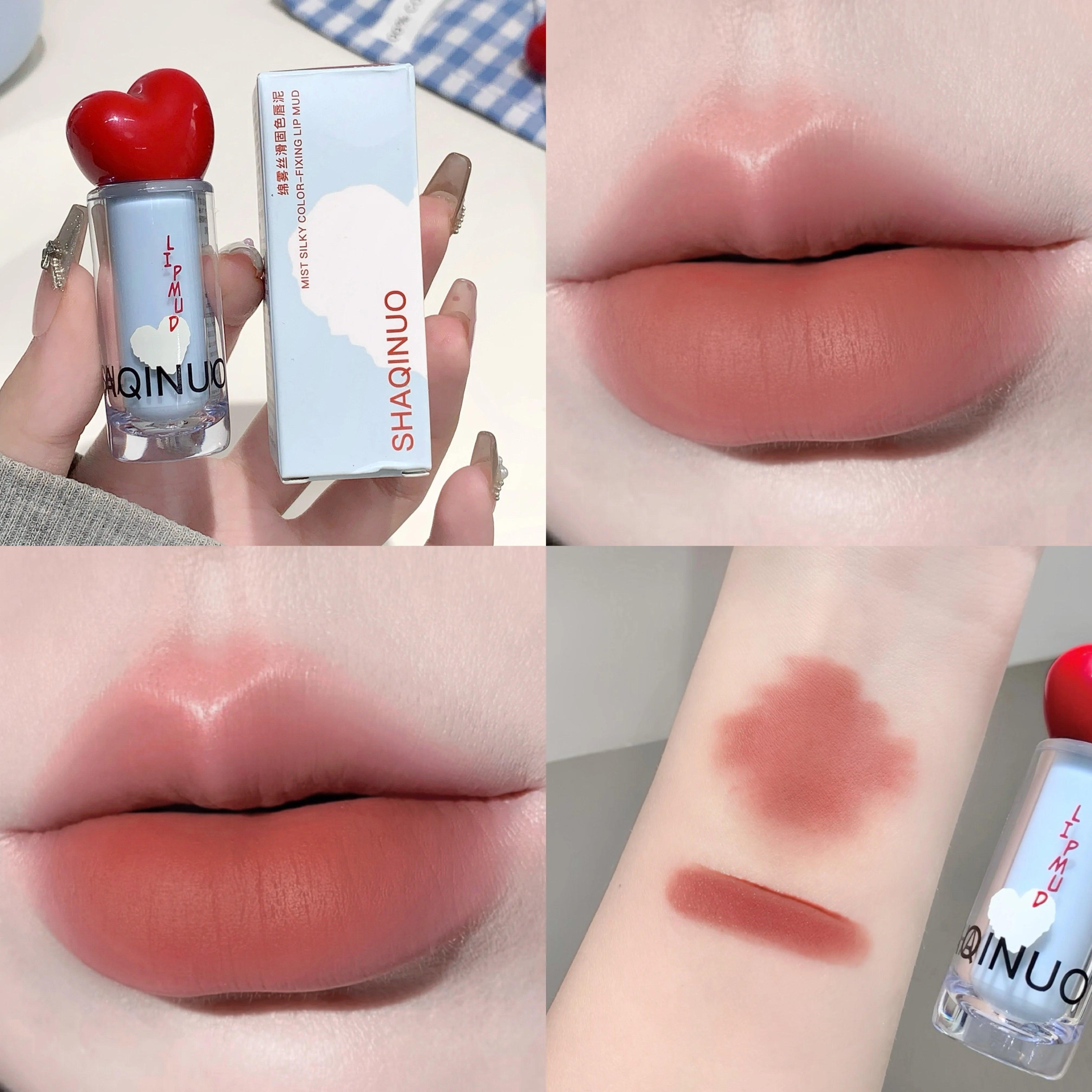 SHAQINUO Velvet Matte Lip Mud Soft Mist Mousse Lip