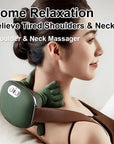 Wireless Neck Shoulder Shiatsu Massager Deep Tissue Relief with Dual Heat 3 Smart Modes