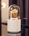 360° Rotating Makeup Brush Holder With Lid Luxury Cosmetic Organizer