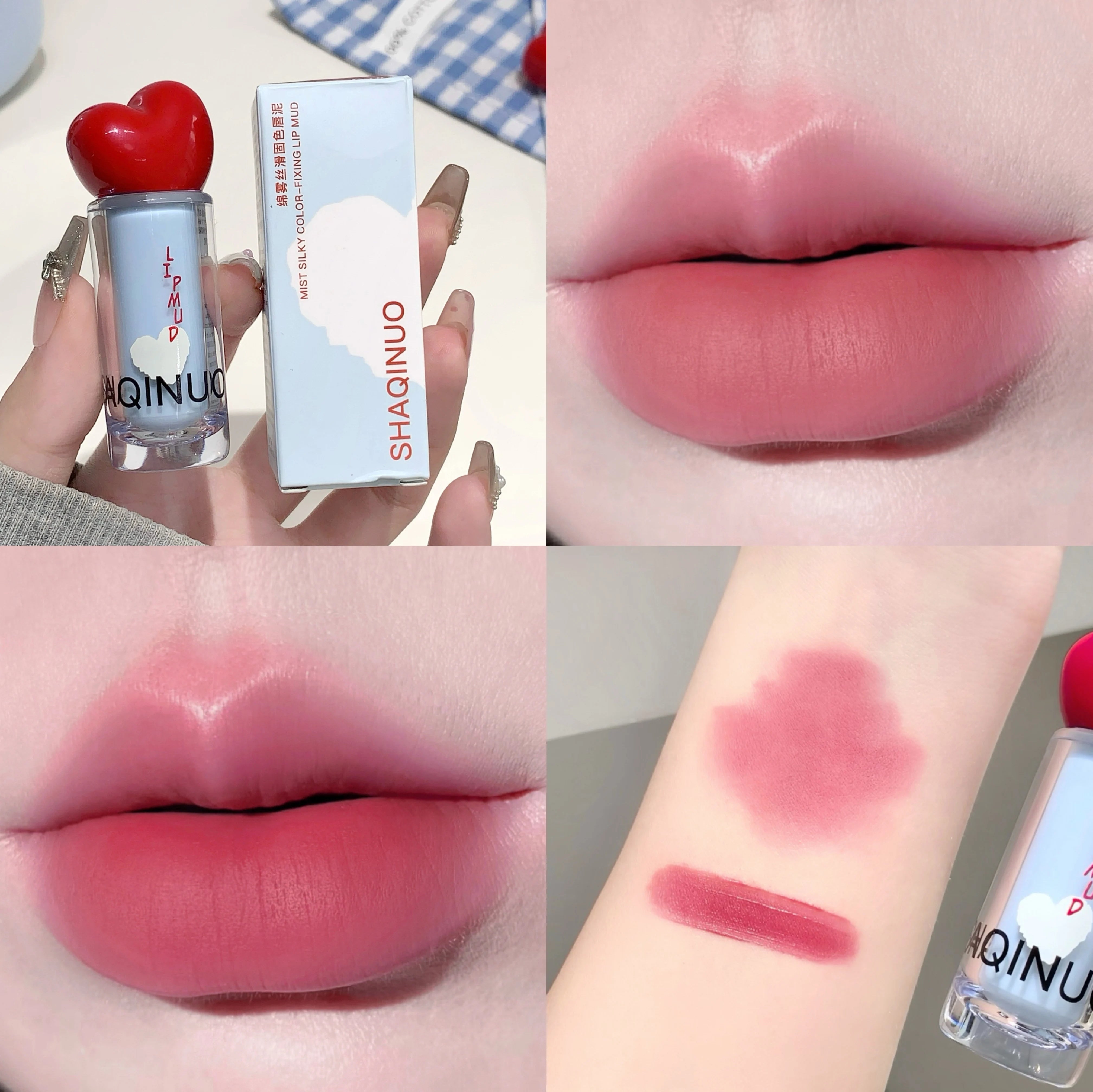 SHAQINUO Velvet Matte Lip Mud Soft Mist Mousse Lip