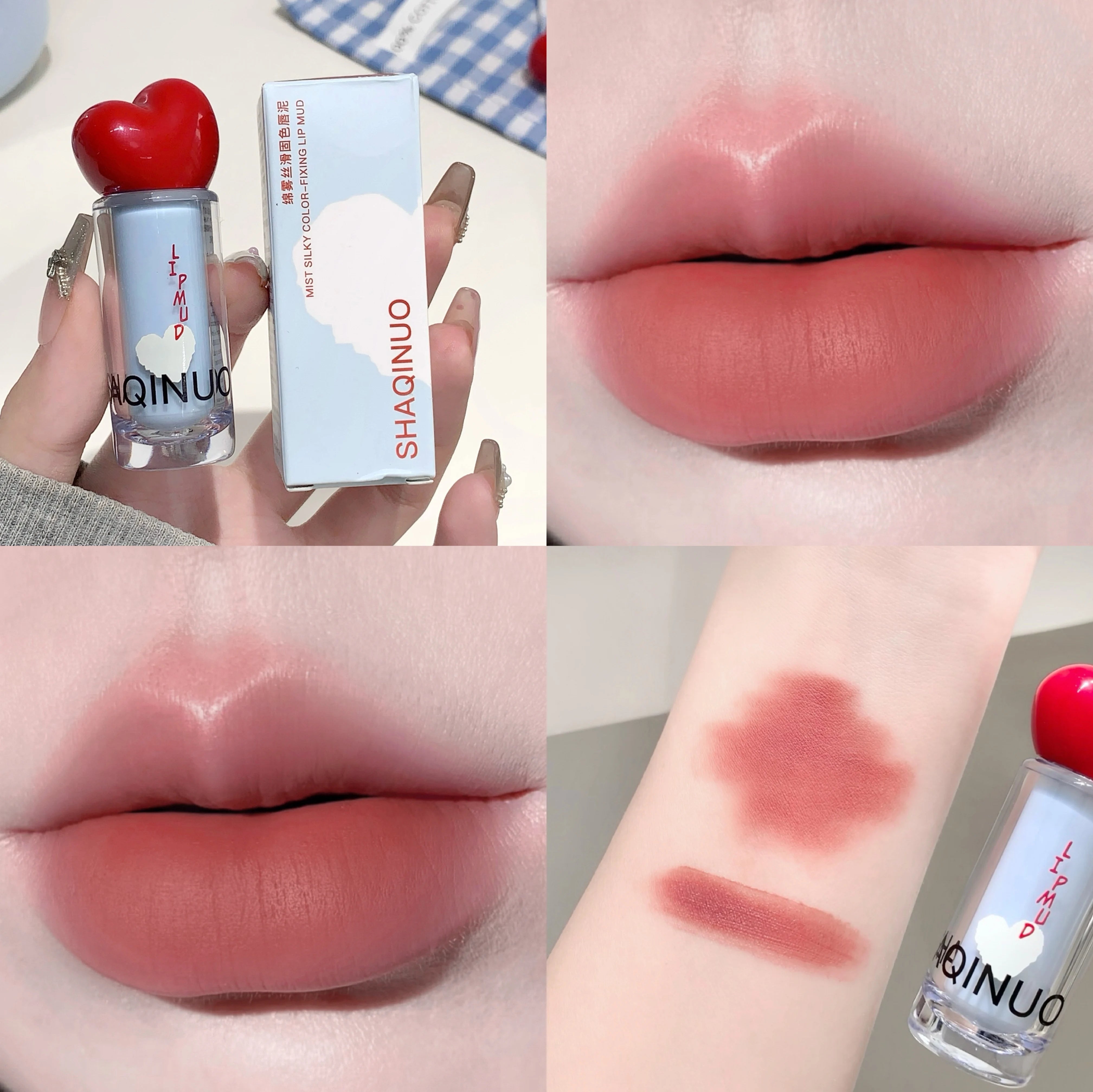 SHAQINUO Velvet Matte Lip Mud Soft Mist Mousse Lip