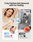 IPL Laser Hair Remover with Ice Cooling Permanent, Painless Unlimited Flashes