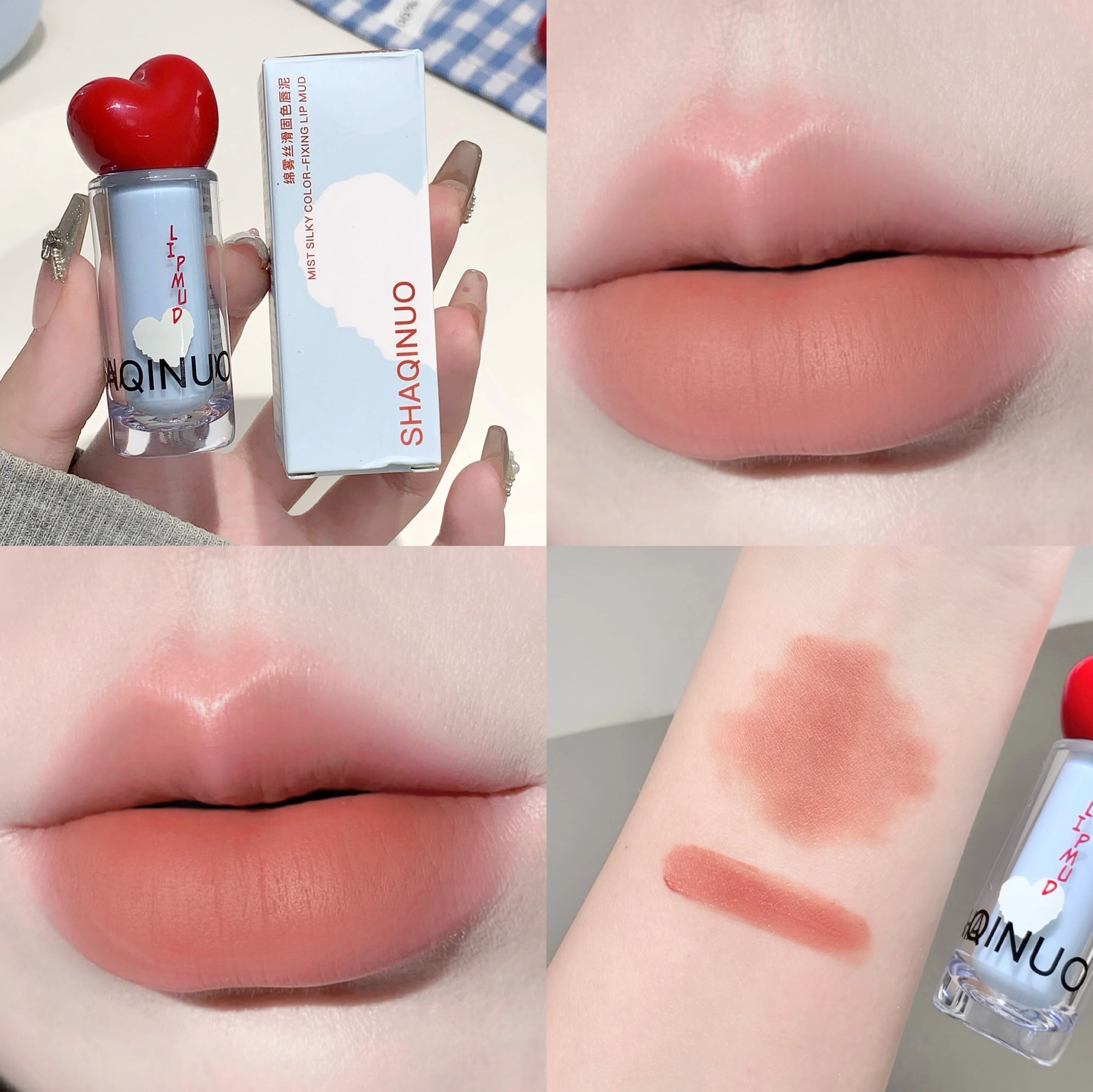 SHAQINUO Velvet Matte Lip Mud Soft Mist Mousse Lip