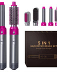 Hair Dryer 5-In-1 Electric Hair Comb Negative Ion Straight Curler