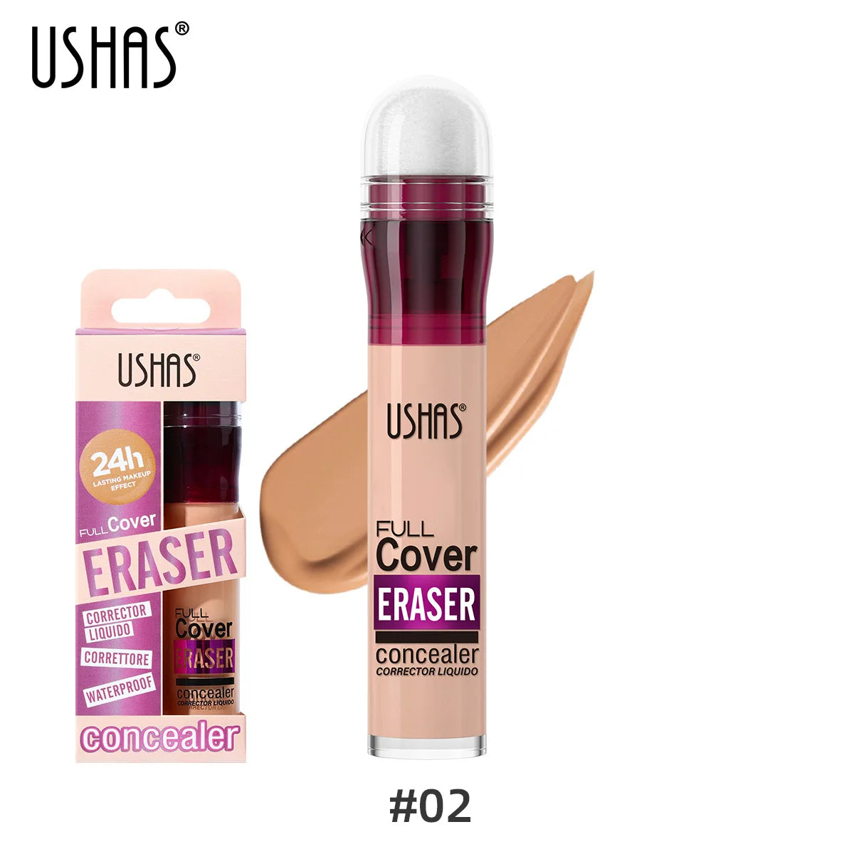 USHAS Sponge Tip Concealer Flawless, Waterproof &amp; All Day Coverage