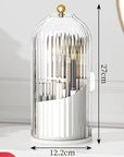360° Rotating Makeup Brush Holder With Lid Luxury Cosmetic Organizer
