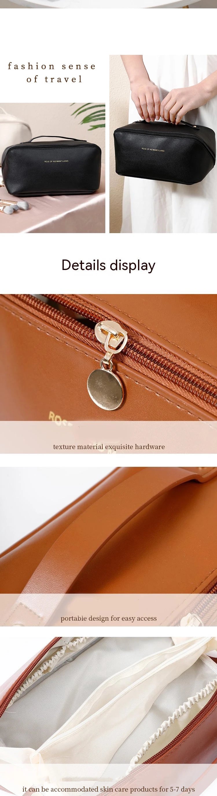 Cosmetic Storage Bag – Spacious &amp; Portable A stylish, high-capacity organizer for your cosmetics and toiletries, ideal for travel.